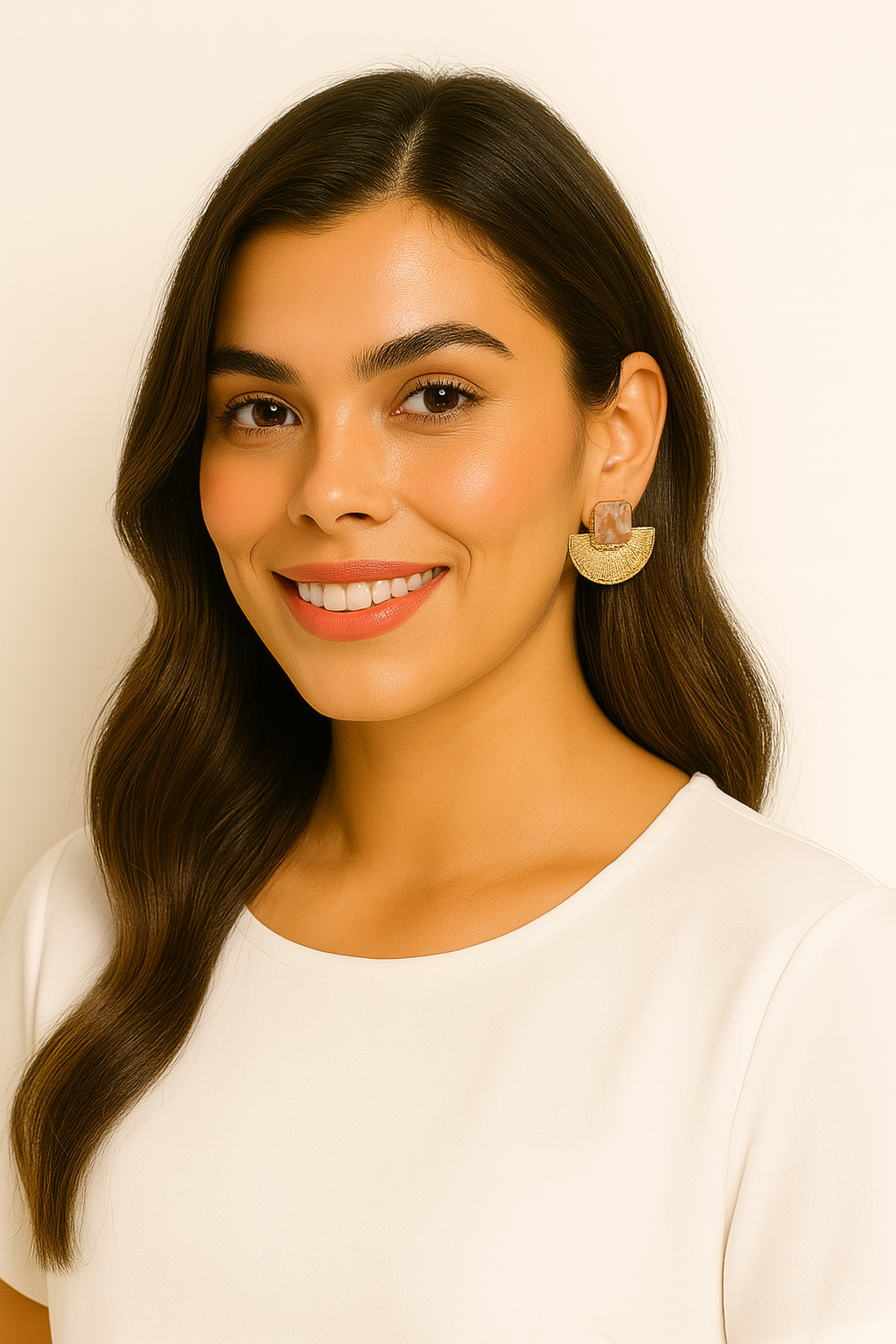 Rosestone Halo Earrings