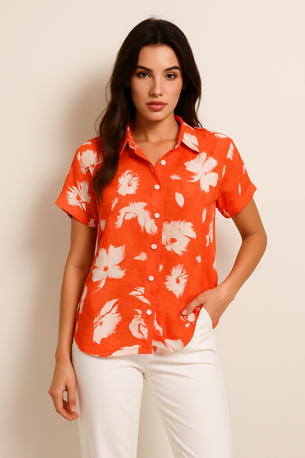 Seville Charm — Orange Blouse
