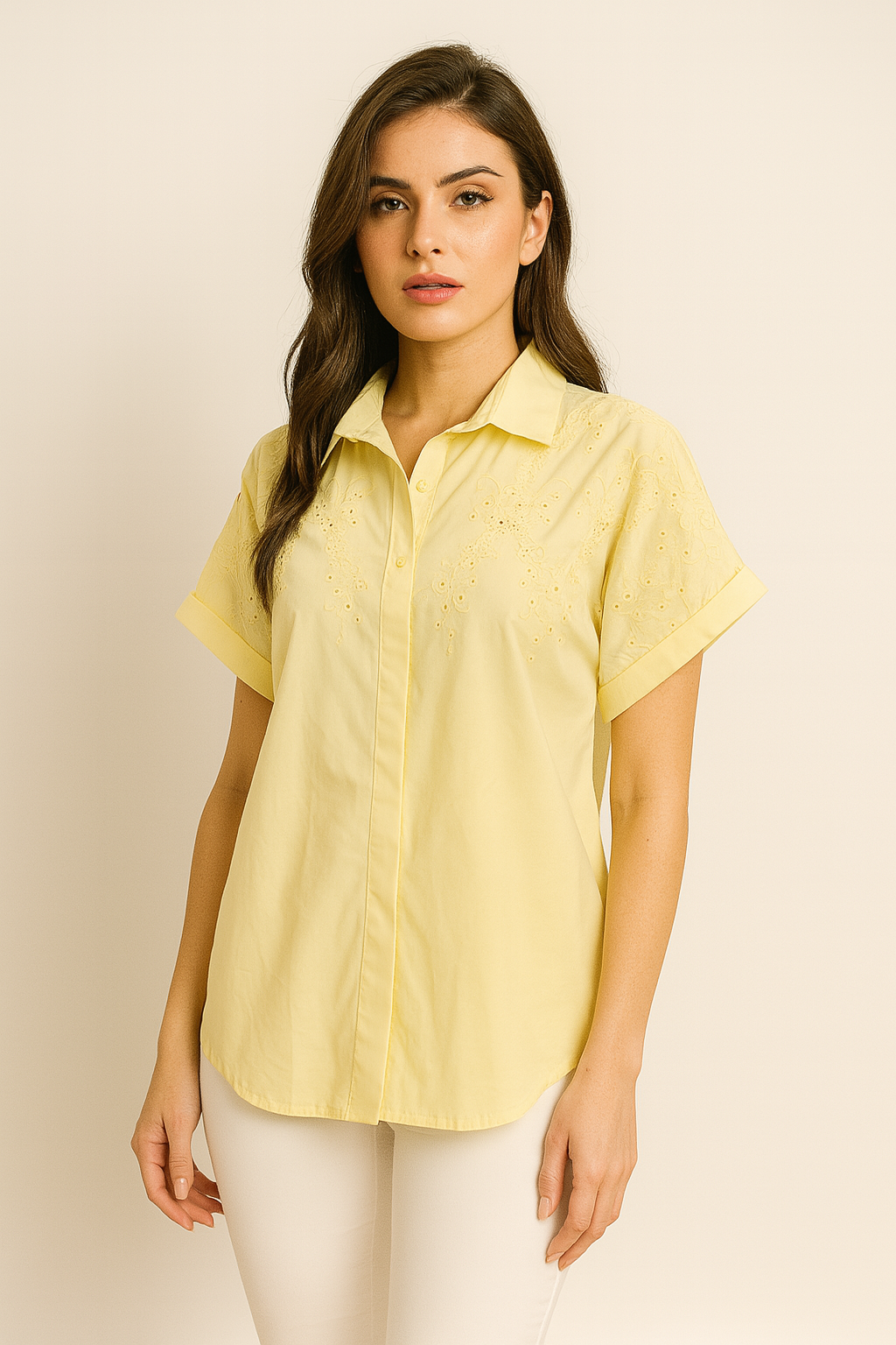 Florence Bloom — Yellow Embroidery Blouse