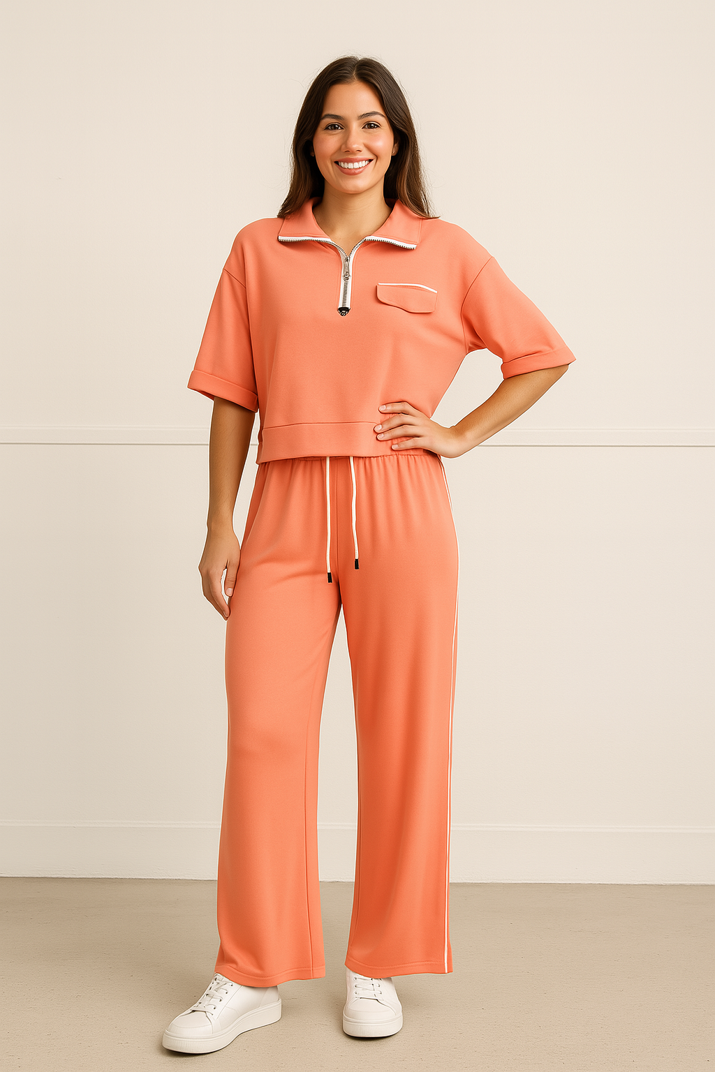 Citrus Pop Trouser Set – Orange