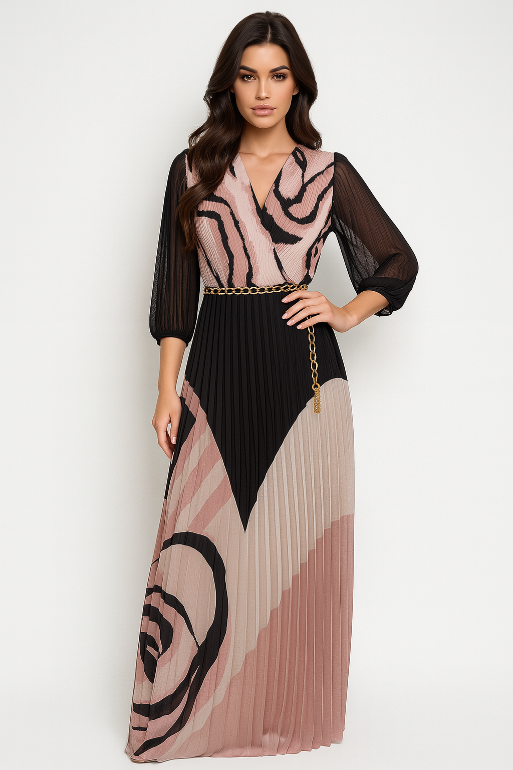 Blush Noir Midi - Pink/Black