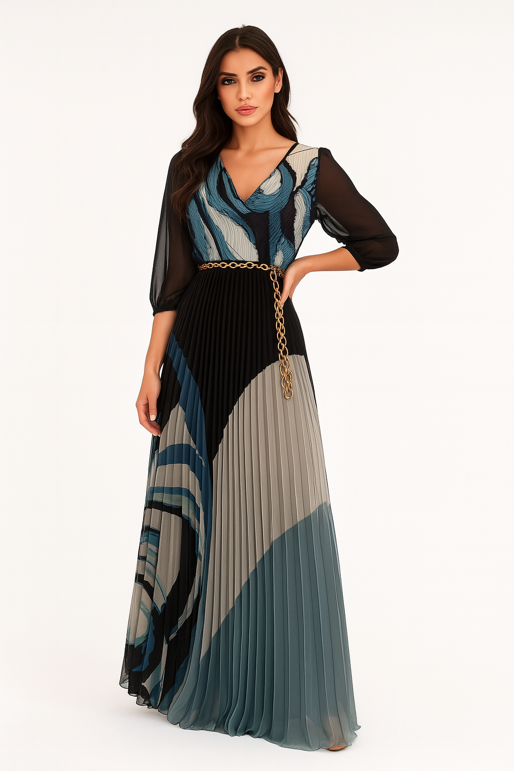 Midnight Coastline Dress - Blue/Black