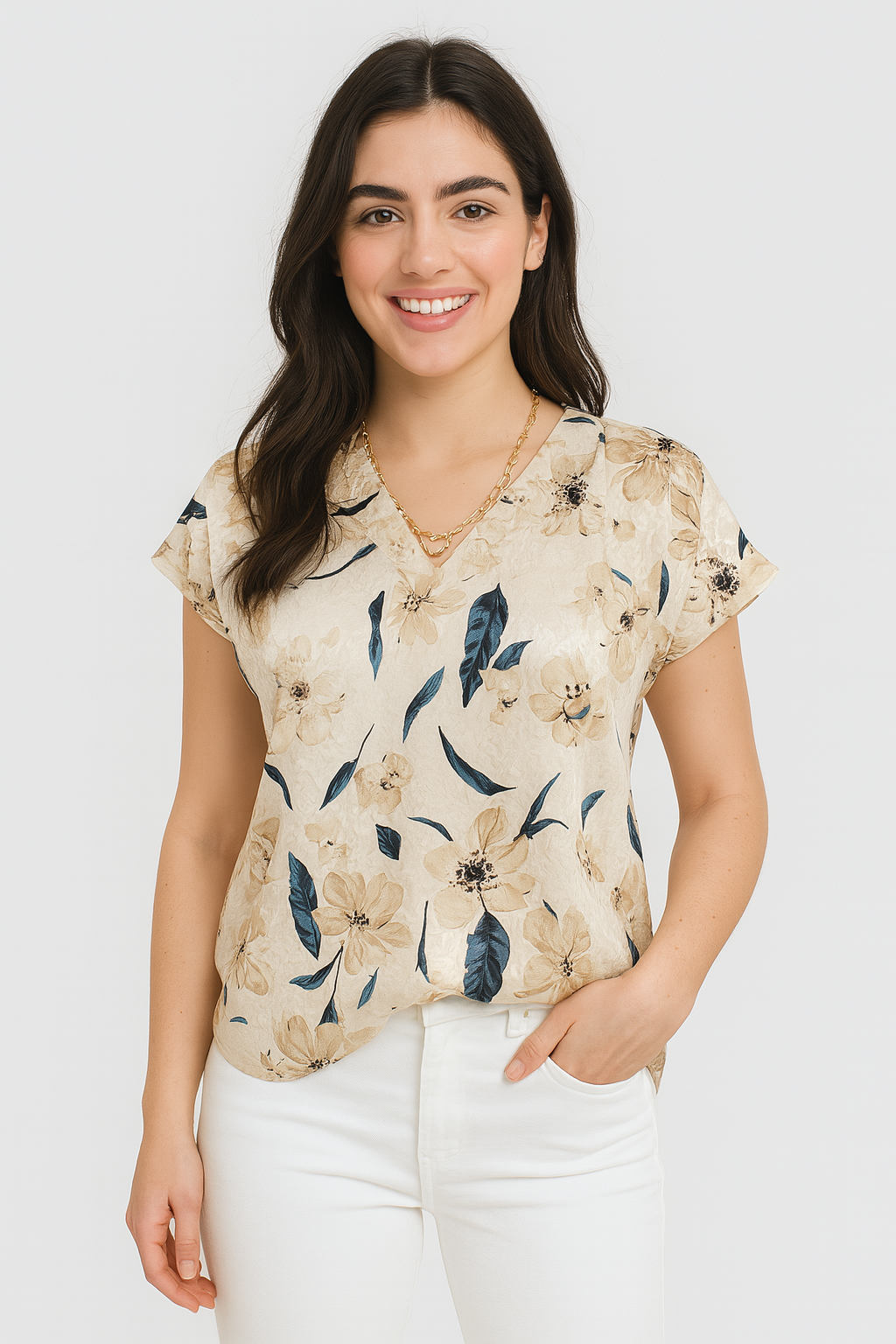 Florence Poise — Multi Blue Blouse