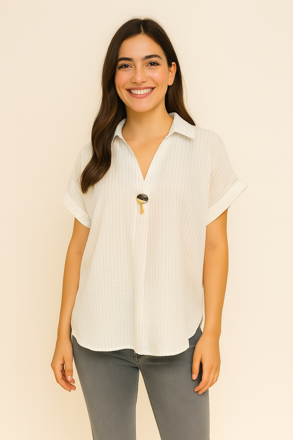 Roma Elegance — White Blouse