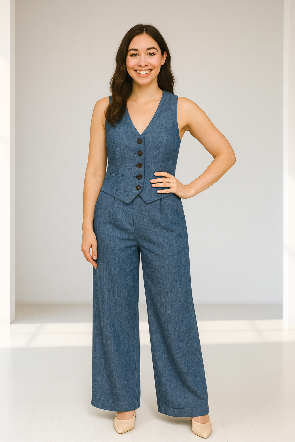 Linen Spell 2-Piece Set- Blue