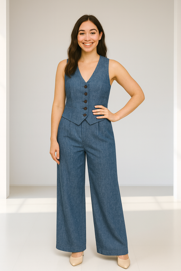 Linen Spell 2-Piece Set- Blue