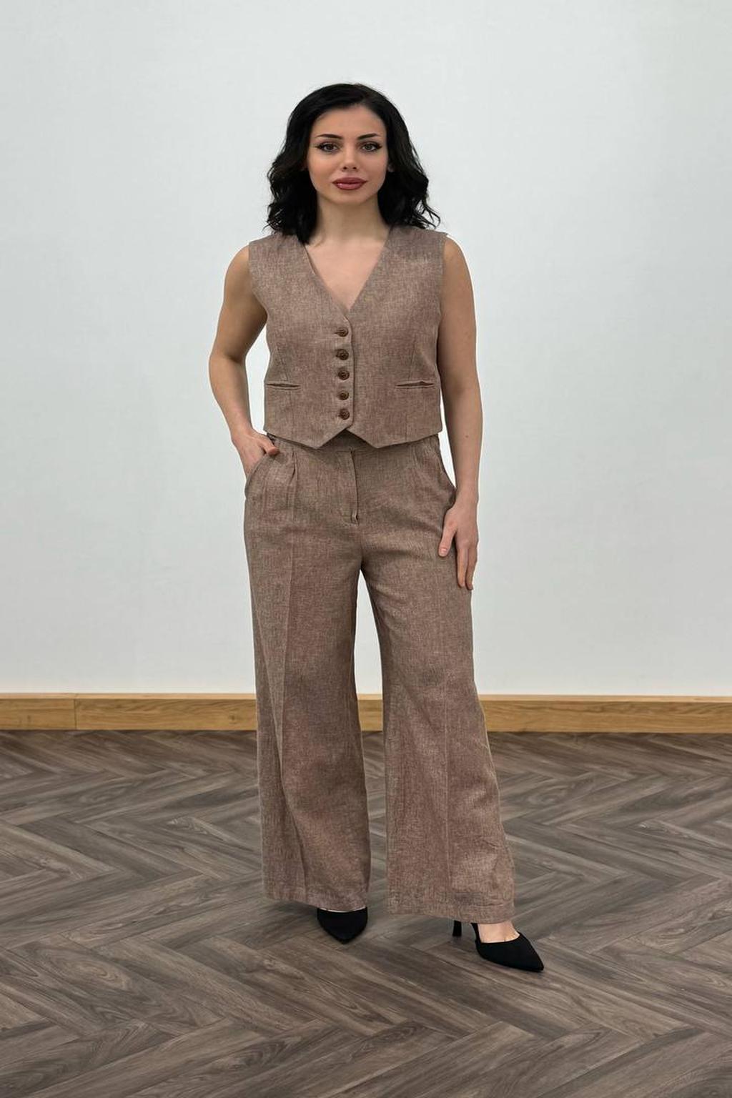 Linen Spell 2-Piece Set - Brown