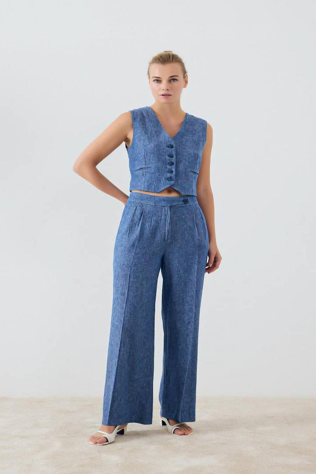 Linen Spell 2-Piece Set- Blue