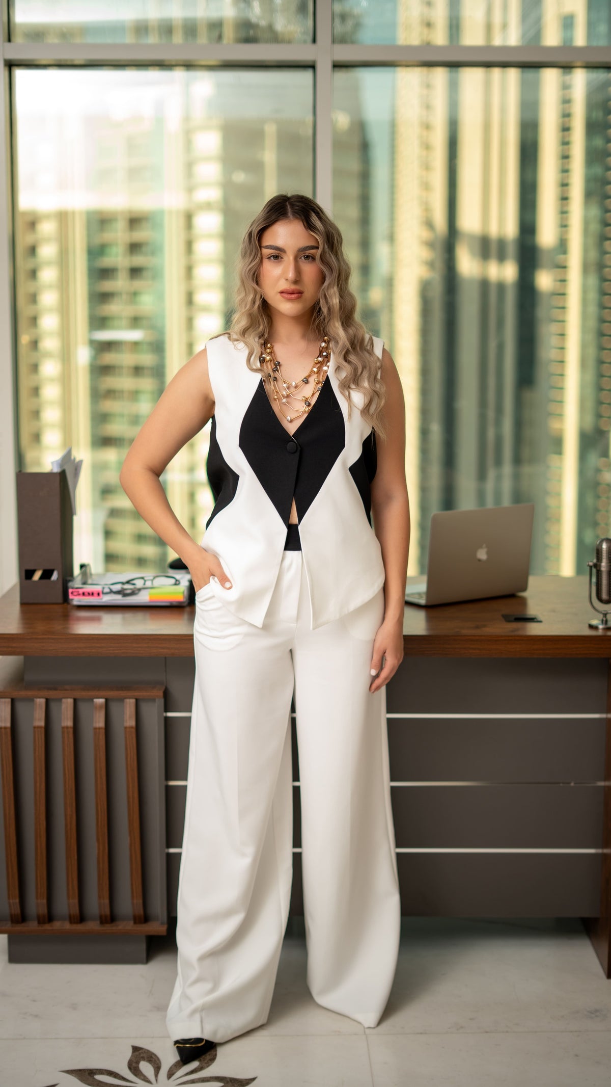 Contrast Tailored White Co-Ord Set