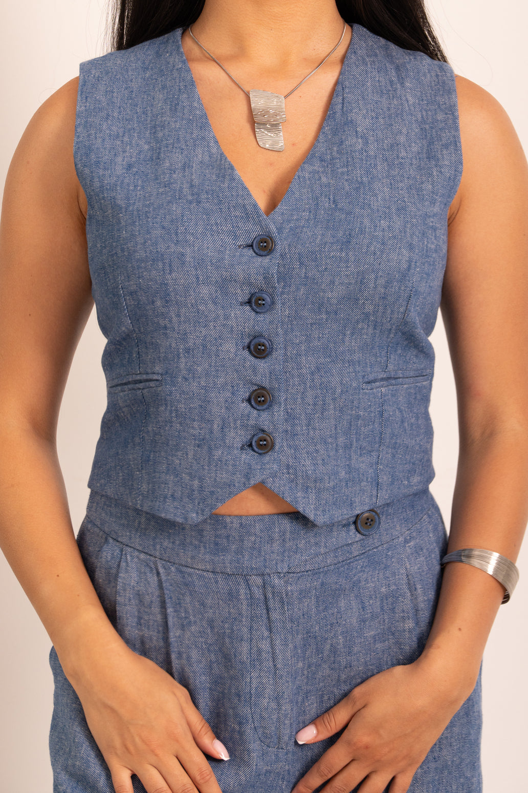Light Blue Buttoned Set