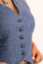 Light Blue Buttoned Set