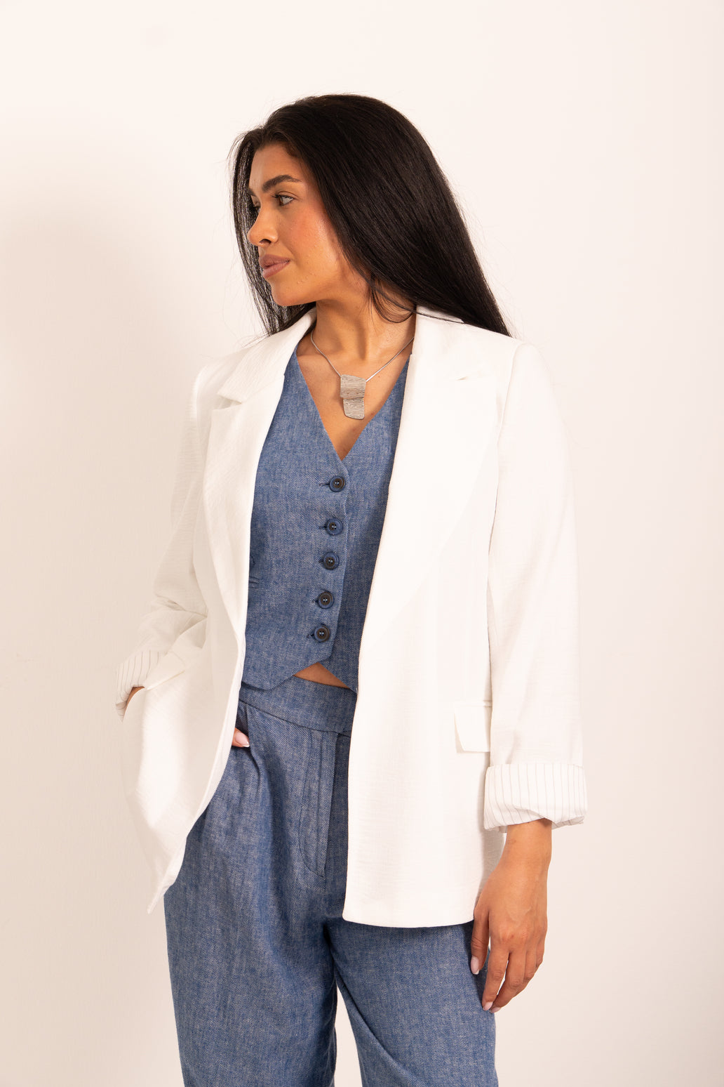 Light Blue Buttoned Set