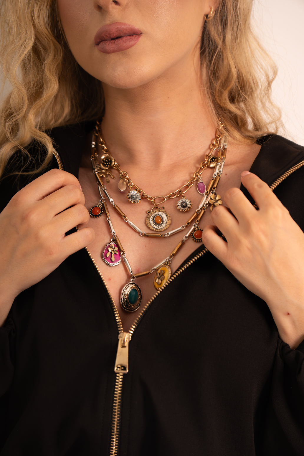 Triple-Layer Gold Necklace