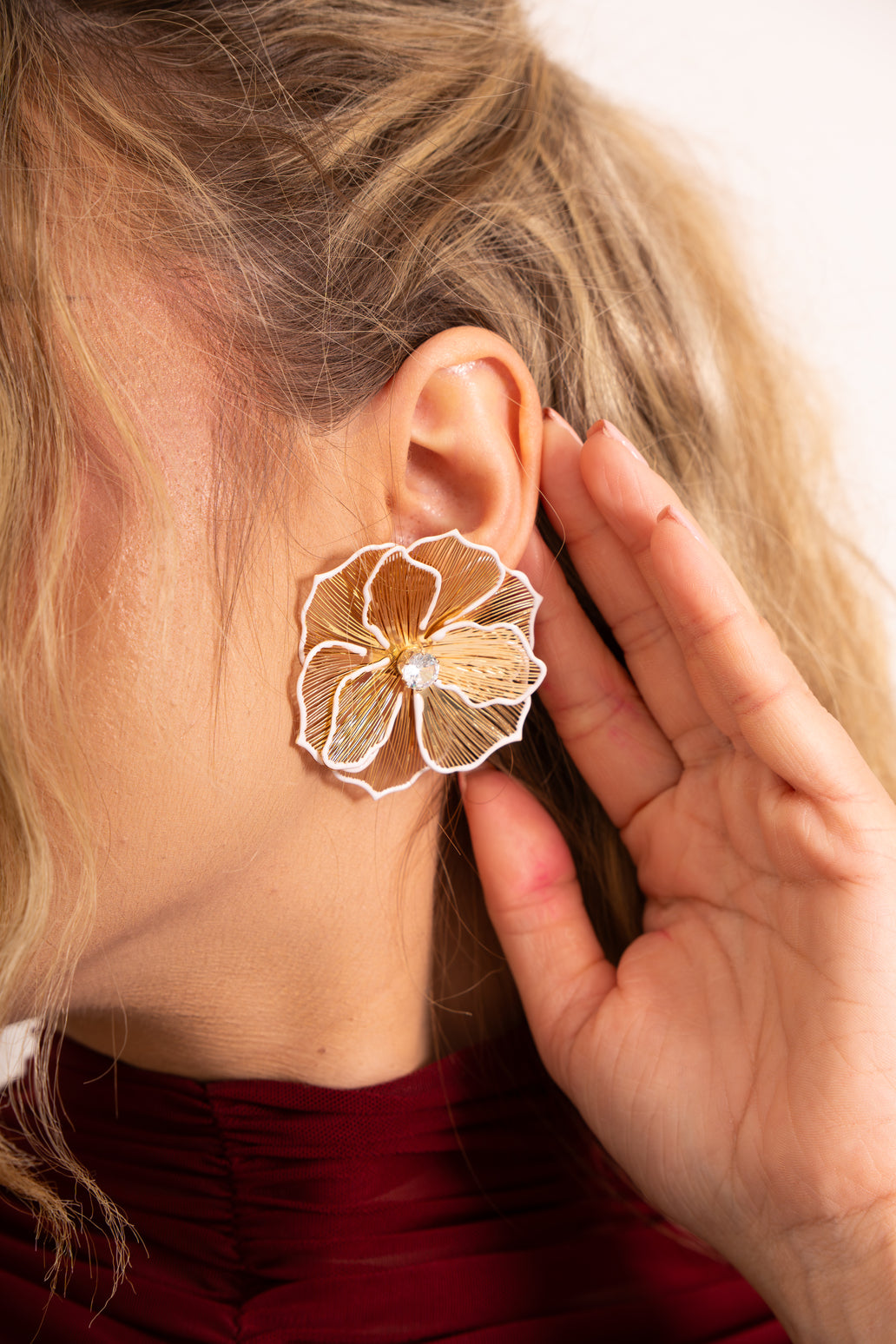 Gold Floral Drop Earrings