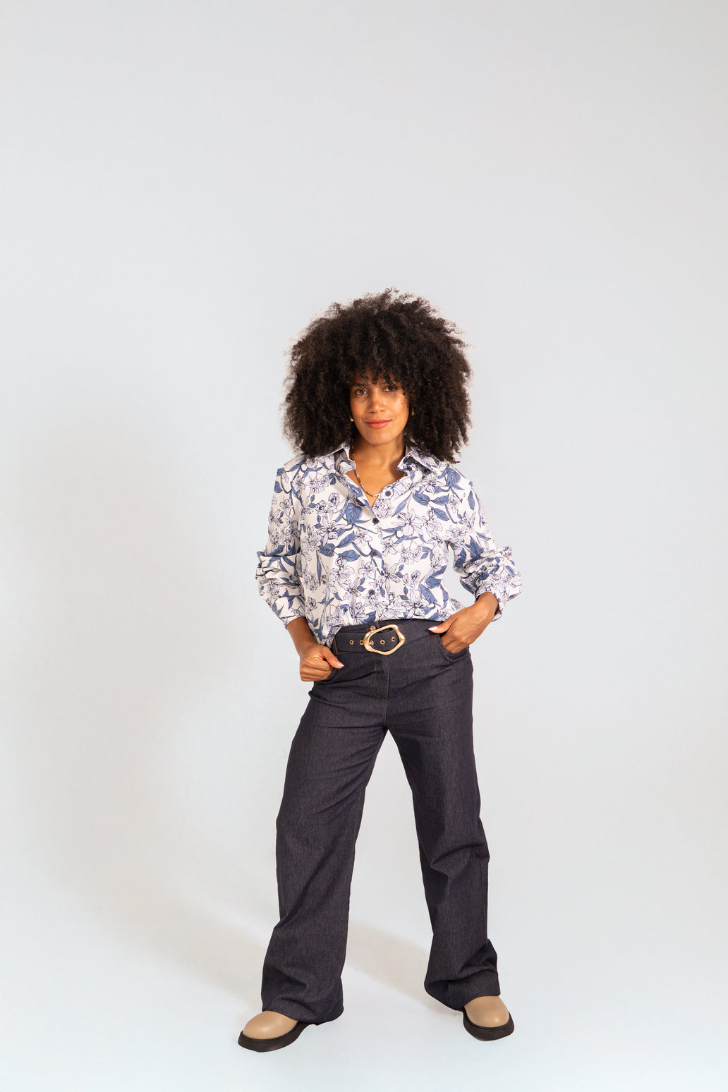 Soft Blue Printed Shirt