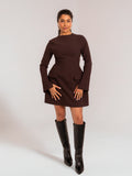 Structured Brown Mini Dress