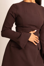 Structured Brown Mini Dress