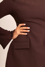 Structured Brown Mini Dress