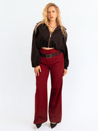Cherry Red Tailored Pants