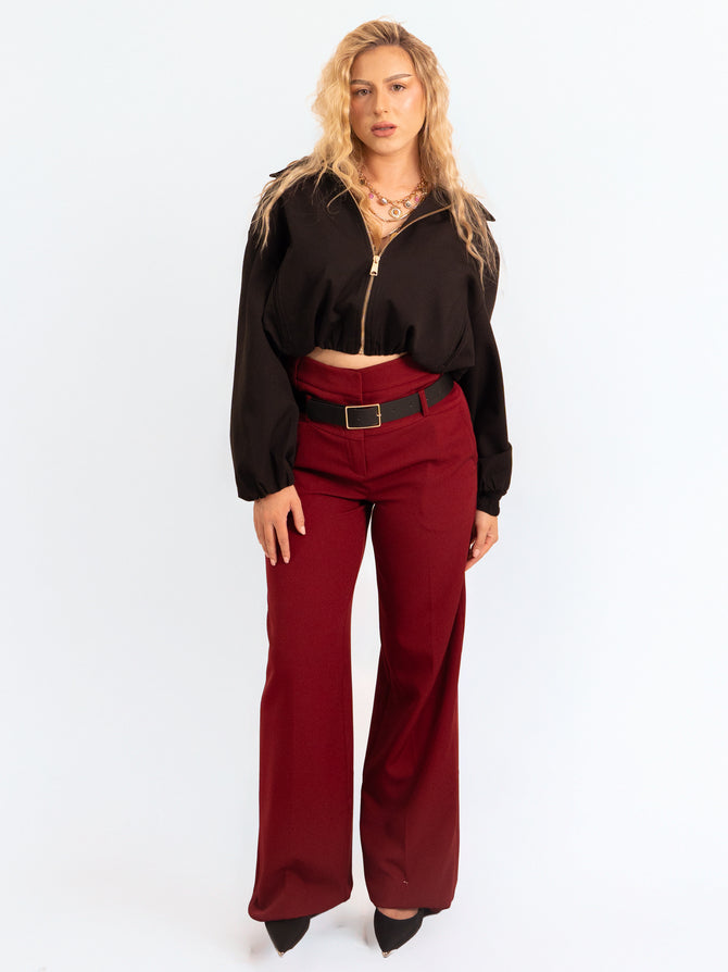 Cherry Red Tailored Pants