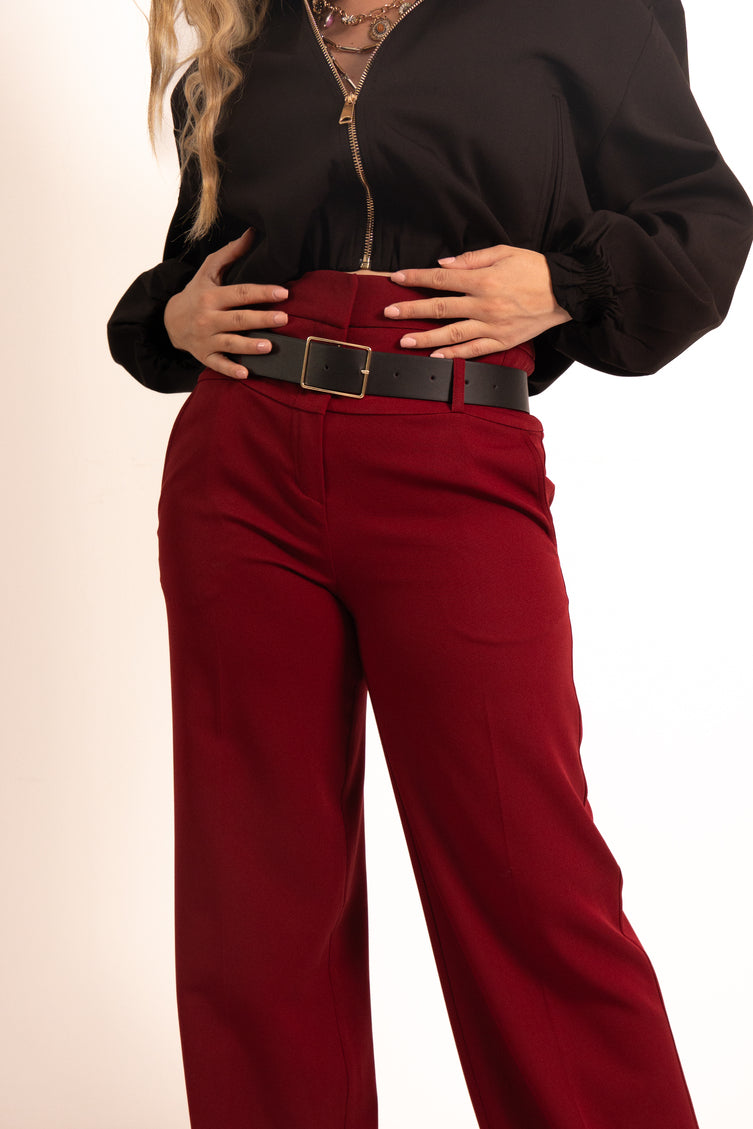 Cherry Red Tailored Pants