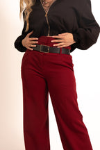 Cherry Red Tailored Pants