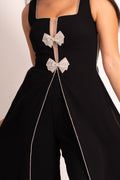 Deep Black Cut-Out Evening Dress