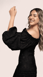 Black Off-Shoulder Textured Lace Maxi Dress