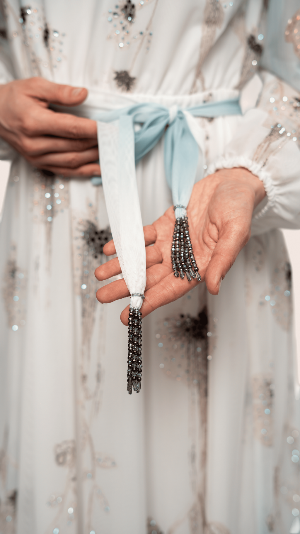 Powder Blue Embellished Maxi Dress