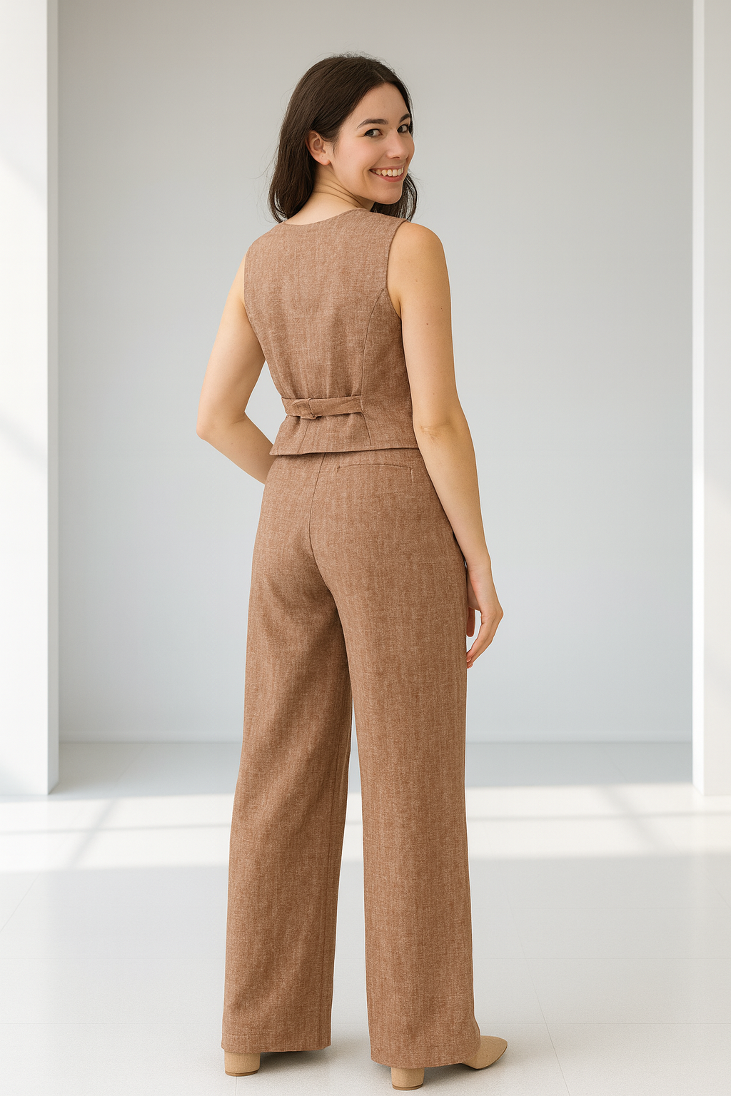 Linen Spell 2-Piece Set - Brown